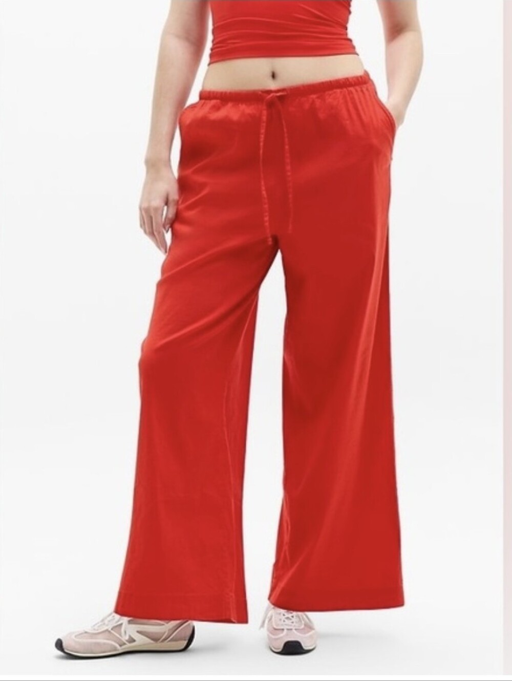 Athleta Paradise Red Wide Leg Pants Size Medium